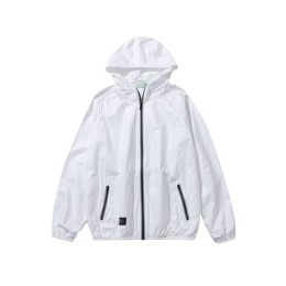 Manufacture white hooded windbreaker jacket custom-made waterproof and windproof dupont paper lightweight windbreaker jacket windbreaker jacket supplier SKJ077 Manufacture white hooded windbreaker jacket custom-made waterproof and windproof dupont paper lightweight windbreaker jacket windbreaker jacket supplier SKJ077